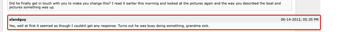 The target post rendered at 110 percent width, outlined in red, below an unperturbed neighbour.