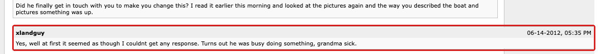 The target post rendered at 120 percent width, outlined in red, below an unperturbed neighbour.