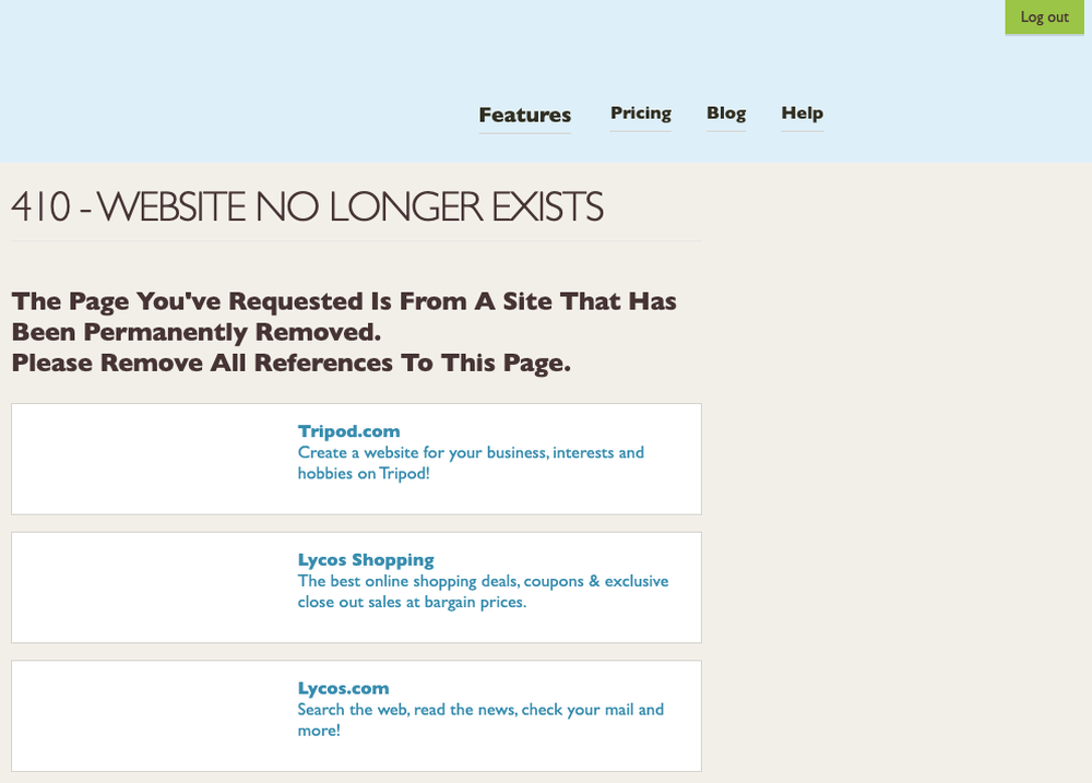 Landing page whose first navigation item is rendered in a larger font than its siblings.